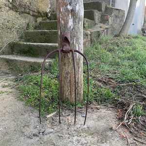 Antique Garden Pitchfork , Hand Forged, Old Garden Tools, Agricultural Hand Tools, Garden Decor
