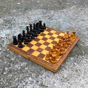 Old Bakelite Chess,Soviet Chess Set USSR 60x ,Chess Board  30cm x 30cm, Intellectual Game, Vintage Gift