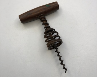 Sacacorchos antiguo, sacacorchos, sacacorchos de metal, herramienta de barra, abrebotellas, regalo vintage para él