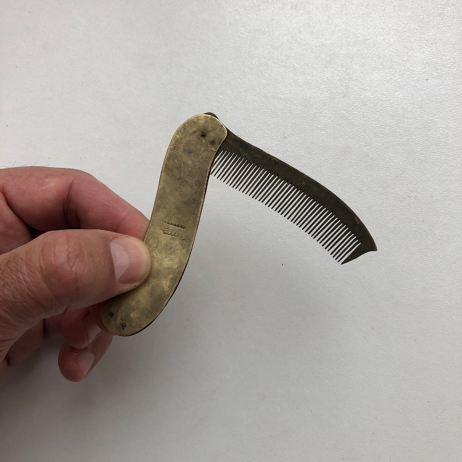 Antique Mustache Comb Men's Pocket Comb Bronze Comb Etsy