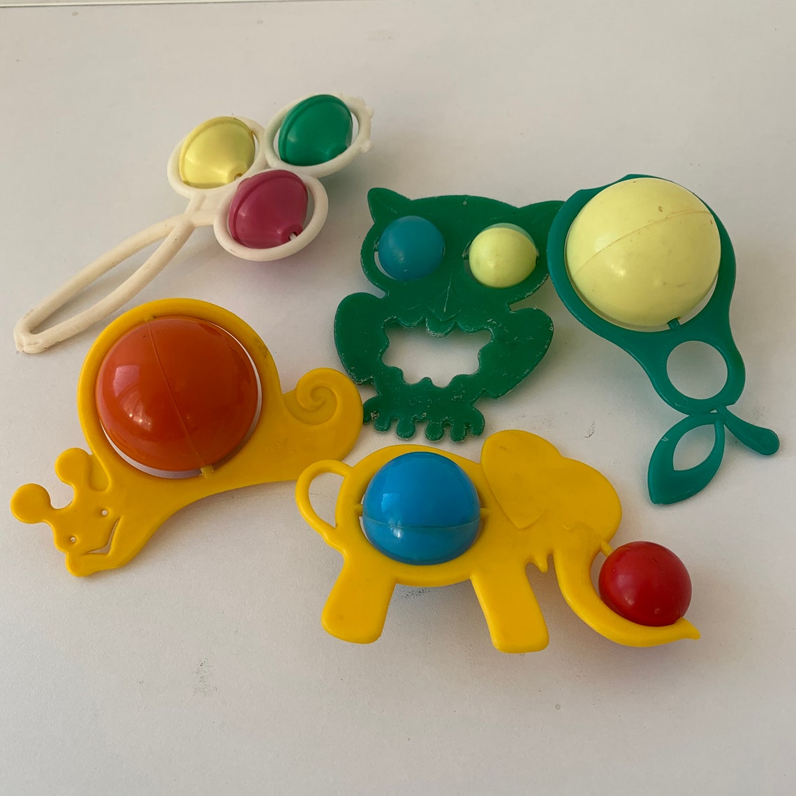 Soviet plastic rattles Set of 5 vintage rattles USSR toys Etsy
