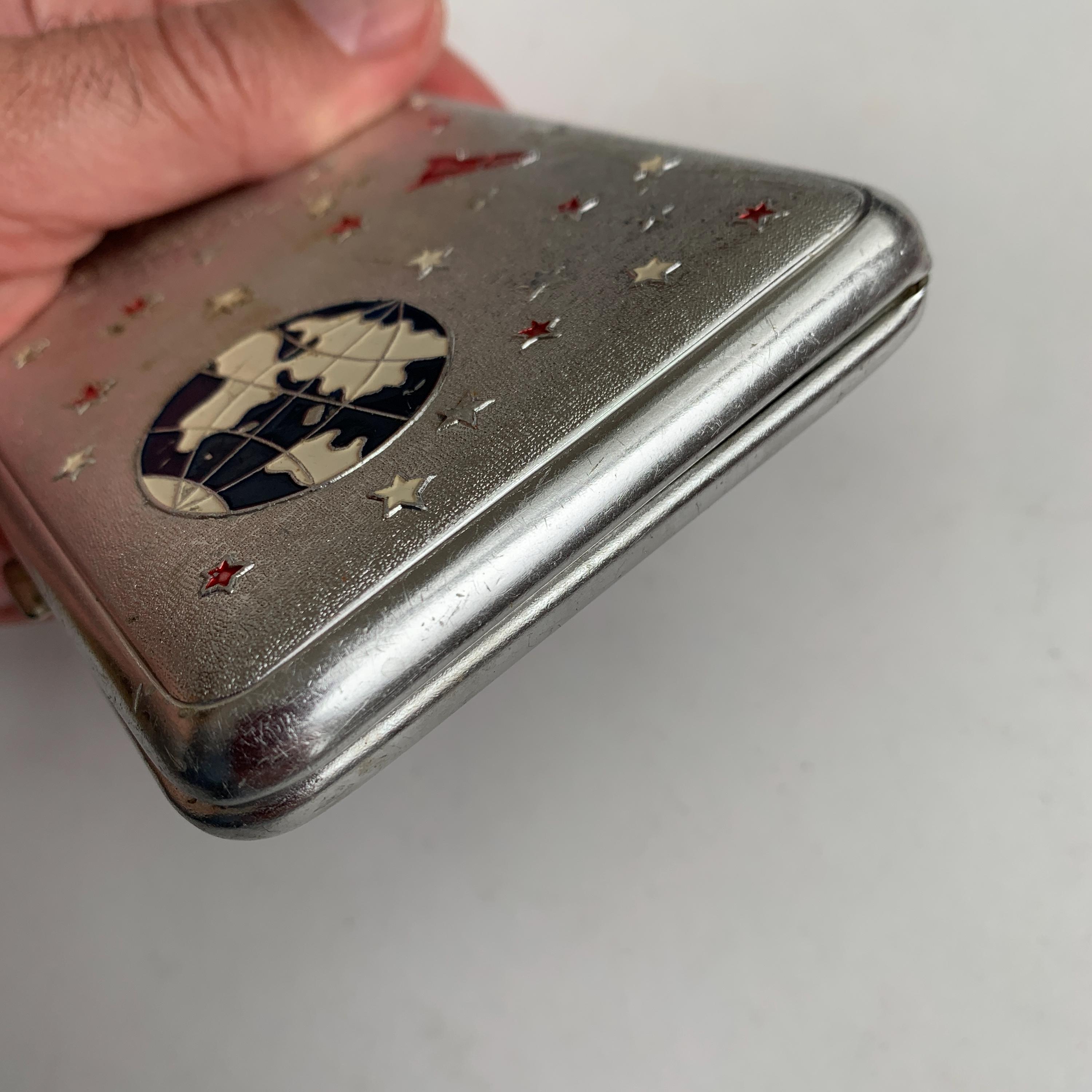 Vintage Cigarette Case, Sputnik, Soviet Cigarette Case, 1960s Cigarette Case,  Space Theme, Tobacco Accessories, Vintage Gift for Him,