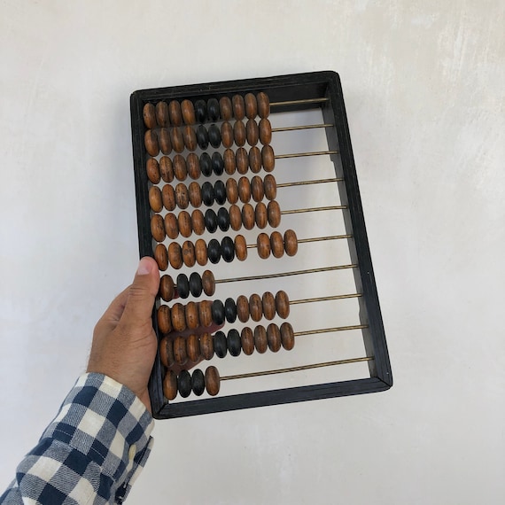 古いそろばん アンティーク木製そろばん、珍しい木製そろばん、1920 年製そろばん