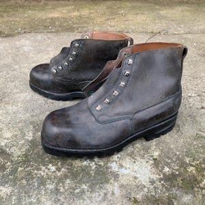 Vintage Military Boots, Mountain Boots, ELGG, Swiss Army, Black Boots, Leather Boots, Size 29, Army Boots,  Movie Props, Gift Idea,