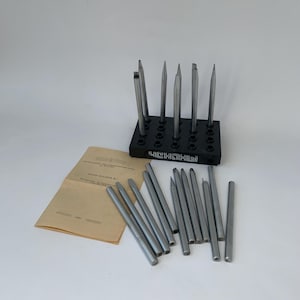 Vintage Tool Set, Chasing and Repousse Tools, Metal Stamping Tool, Texture punch, Craft Tools, Jewelry Tool, Vintage Gift for Him,
