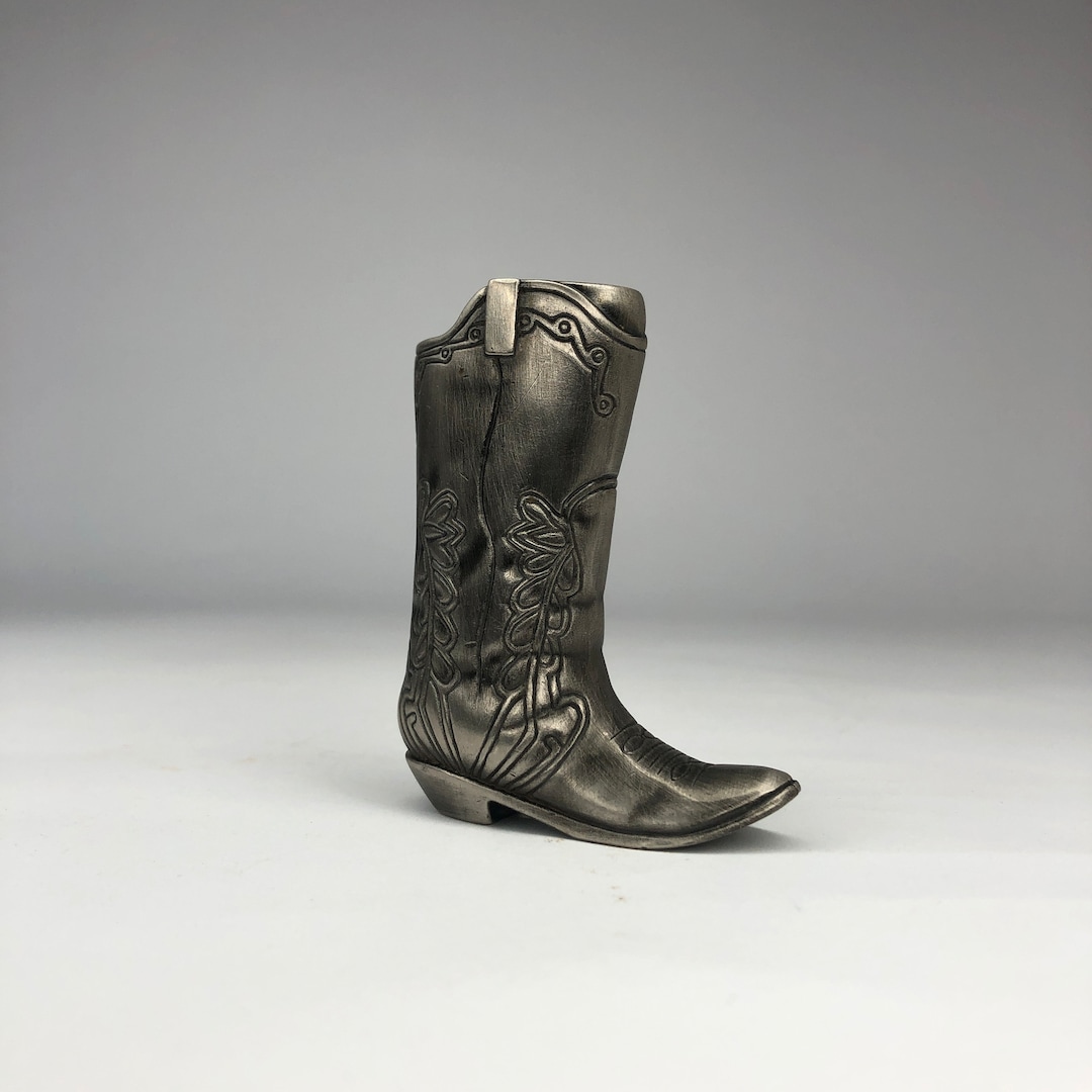 Vintage Lighter Case, Cowboy Boot, Lighter Metal Case, Pocket Lighter