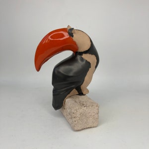 Vintage ceramic sculpture, Toucan, Handmade, Table decor, Bird decor, Toucan figurine, Home decor, Vintage gift,