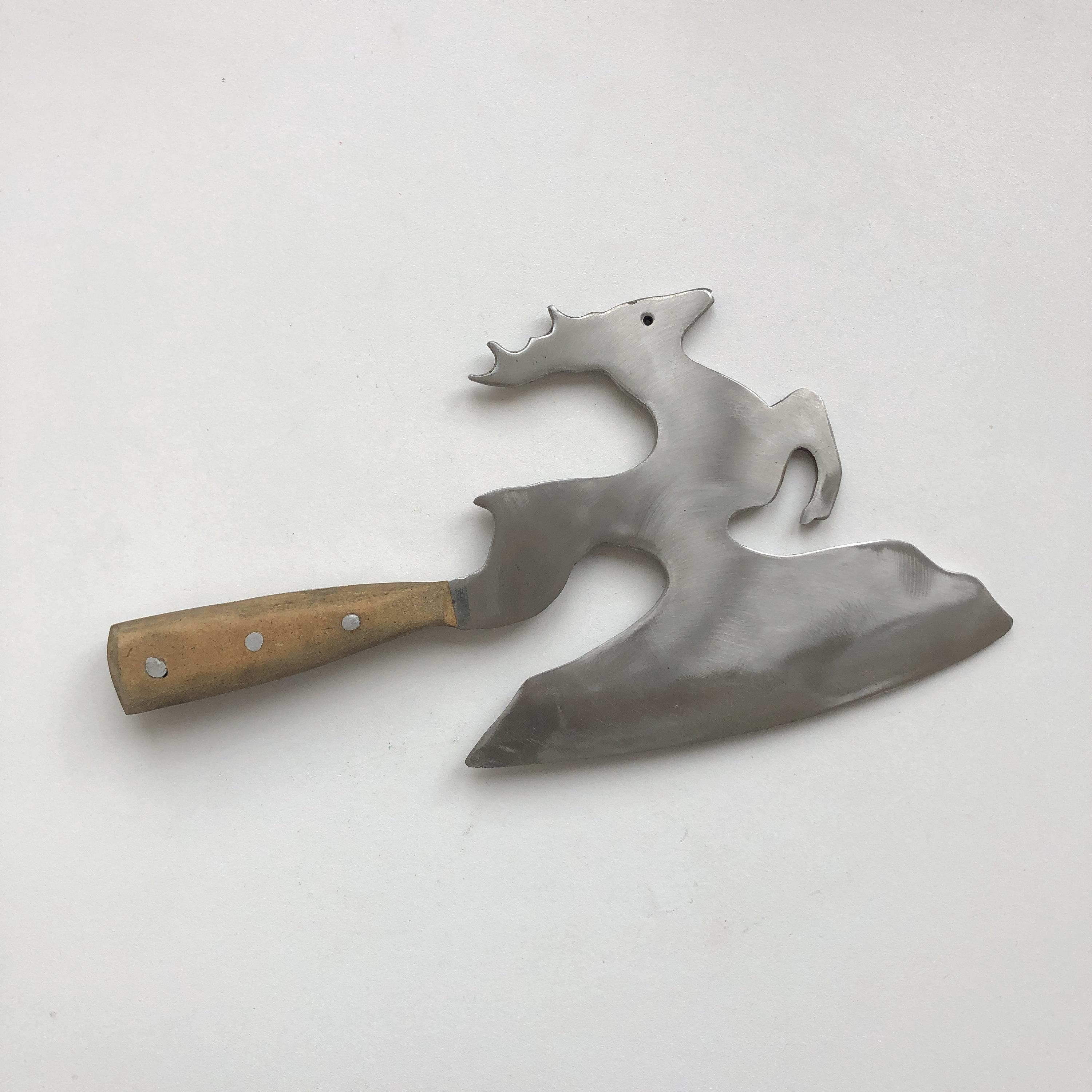 珍しい肉用斧、鹿、ソビエトシェフの斧、アンティーク斧、手作り斧