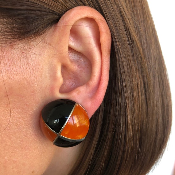 Paire boucles d'oreilles rétro vintage ancien, bijou d'époque pour collectionneu - Montres & Bijoux