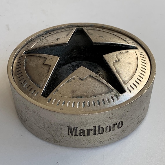marlboro cigarette ashtray Vintage Metal Ashtray, Marlboro Ashtray, Round Ashtray, Old Ashtray,  Tobacco Accessories, Office Desk Decor, Gift Idea, Gift for Him