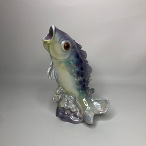 Vintage Porcelain Lamp, German Electric Night Light, Porcelain Fish, Retro Lamp, GDR 60, Home Decor, Collectible porcelain, Vintage gift
