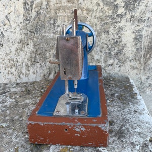 Old children's sewing machine of the USSR, Hand sewing machin,Mini sewing machine, Toy for girls, Soviet childhood, Vintage, Decor, USSR 70s image 8