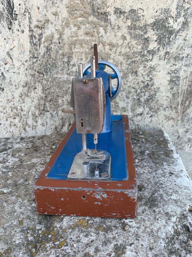 Old children's sewing machine of the USSR, Hand sewing machin,Mini sewing machine, Toy for girls, Soviet childhood, Vintage, Decor, USSR 70s image 8