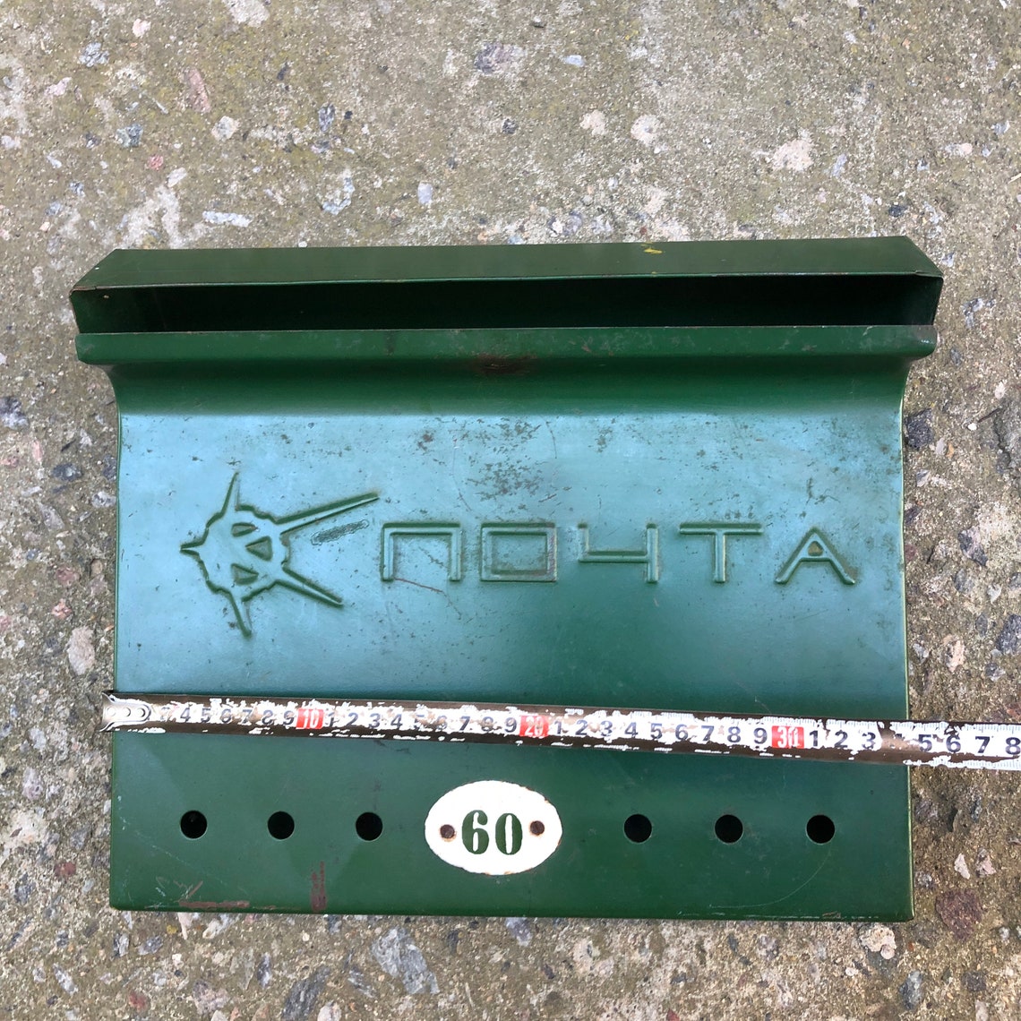 Vintage Mailbox Wallmounted Green Mailbox Soviet Mail Old Etsy