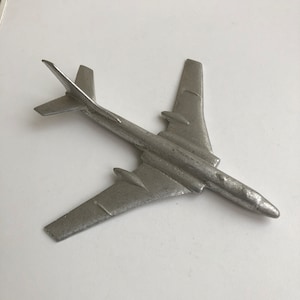 Vintage toy airplane, TU-104 airplane model,  Collectible model, Old Toy, Airplane decor, Gift for collector, Vintage gift for him,