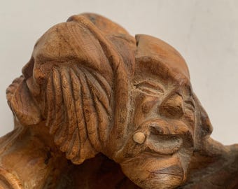 Saladier - Beau bol de fruits sculpté à la main - Bois