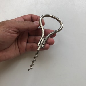 Antique corkscrew, Iron folding corkscrew, rare corkscrew, bar tool, Pocket corkscrew, Gift to him, 1920,