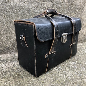 Vintage leren tas, fotograaf tas, zwarte tas, mannen tas, zwarte tas, cadeau voor hem