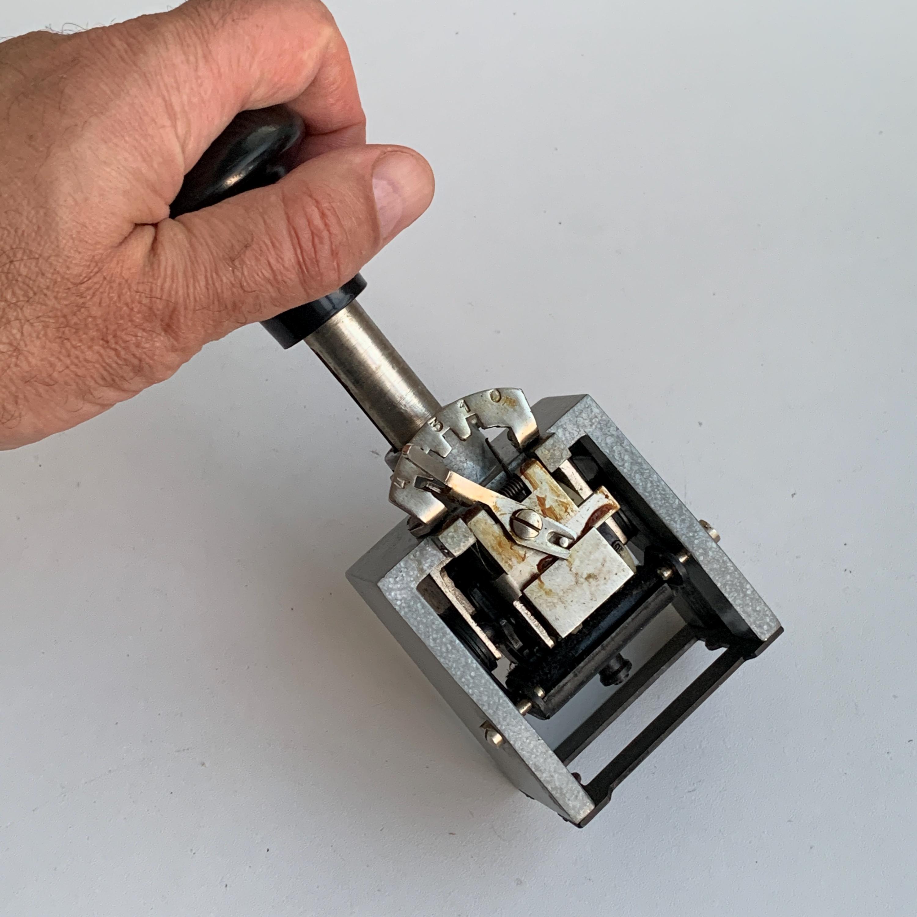 Vintage Numbering Machine, Mechanical Sequential Numbering, Stamp