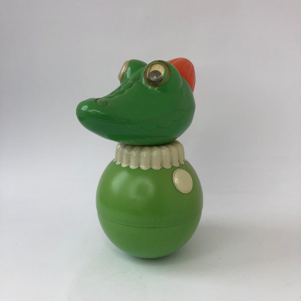 Vintage crocodile toy, Soviet toy, Crocodile Gena, Toy crocodile, Soviet toy, Rare Roly-Poly toy, Collector's gift, Vintage gift