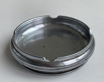 Vintage Metal Ashtray, Round Ashtray, Handmade Ashtray, Soviet Ashtray, Old Ashtray, Tobacco Accessories,