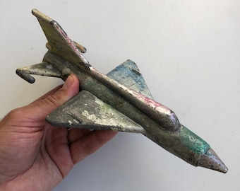 ヴィンテージおもちゃ飛行機、ミグ21戦闘機、飛行機モデル、金属製