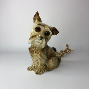 Porcelain lamp &quot;Dog&quot;, Vintage electric night light, Germany 50s, Porcelain dog, Table lamp, Decorative lamp, Vintage gift