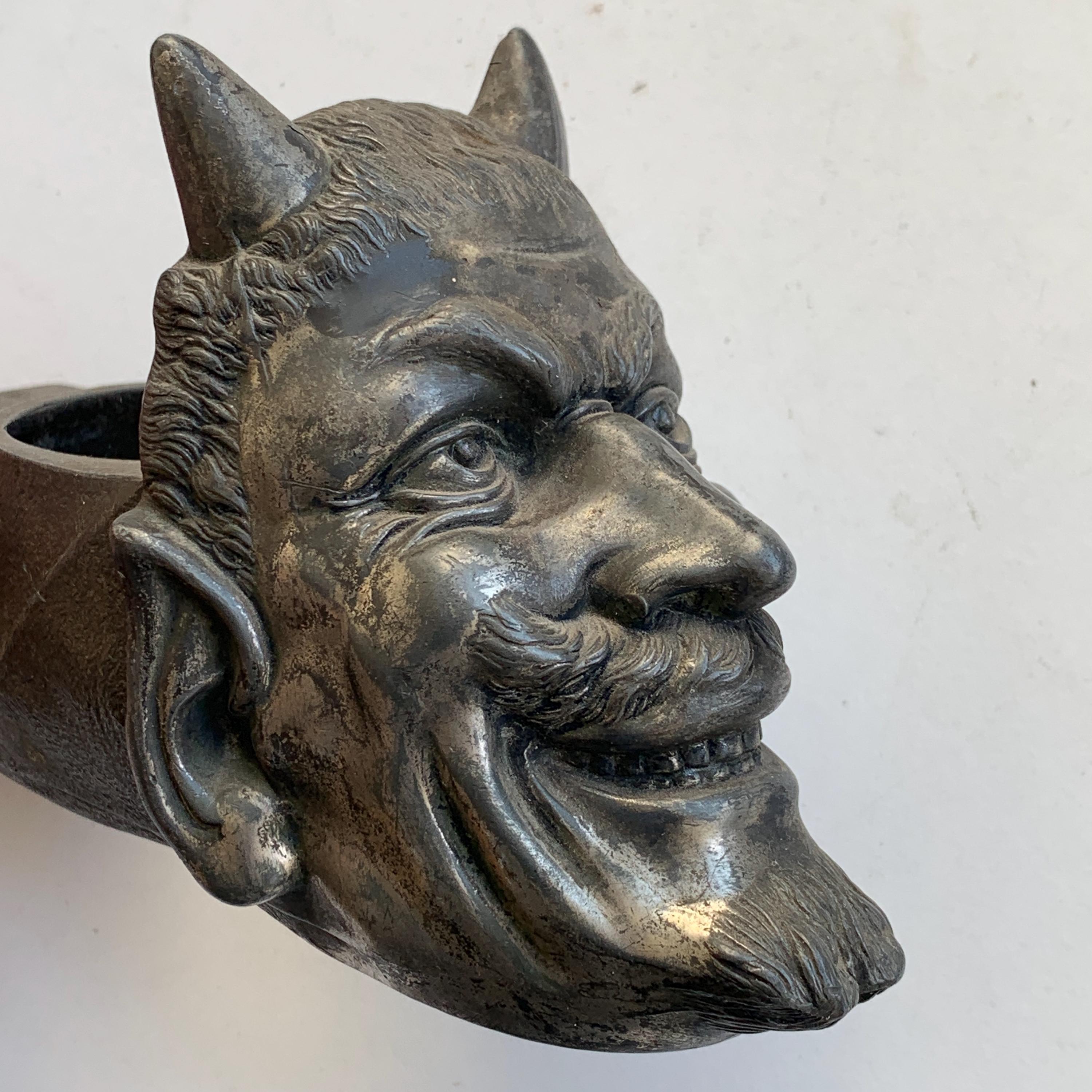 Vintage Devil Head, Devil Stand, Soviet Sculpture, Table Decor