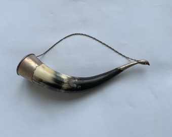 Große Vintage Horn 32,5 cm, Trinkhorn, Wikinger-Horn, Naturhorn, Kuhhorn, handgefertigt, Füllhorn, sowjetische Souvenir, Wohnkultur, Sammlerstücke