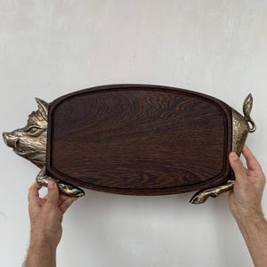 Vintage Serving Board, Kitchen Cutting Board, Wild Boar, Steak Board, Large Cutting Board, Decorative Tray, Kitchen Decor, Butcher Shop,