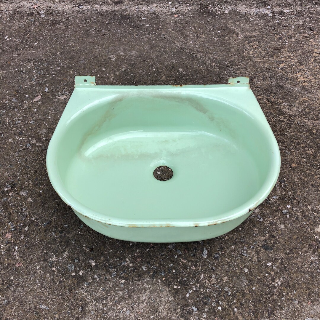 Vintage Enamel Sink, Soviet Metal Sink, Rustic Sink, Outdoor Sink