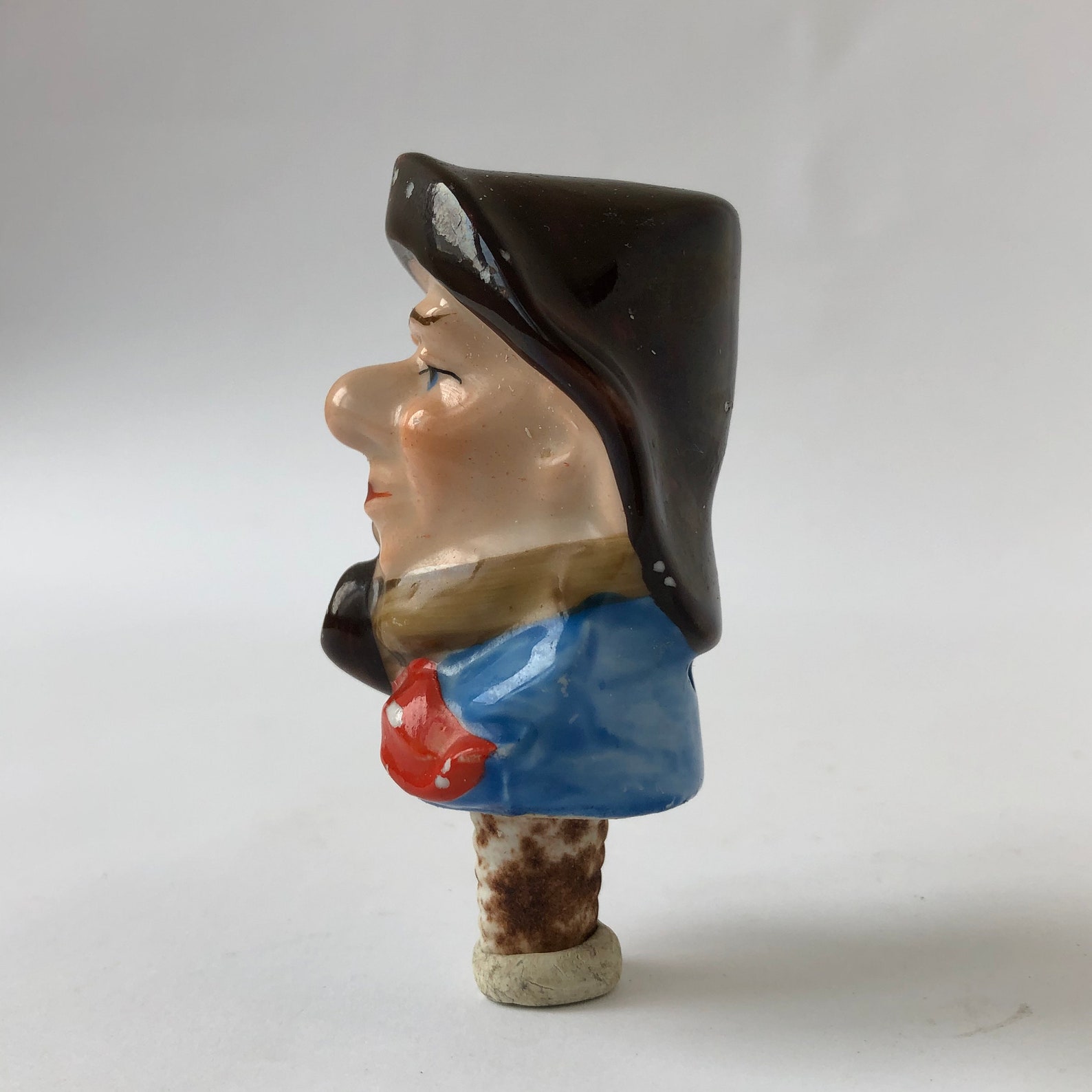 Vintage Porcelain Cork Decorative Head Stopper Bottle Etsy