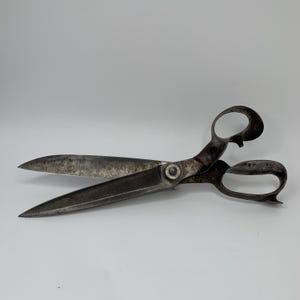 Vintage tailor scissors, Large scissors, Sewing tool, Cutting and Sewing, Industrial decor, Sewing Studio, Vintage props, Tailor&#39;s gift