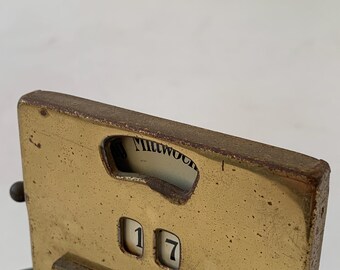 Vintage Desk Calendar, Mechanical Calendar, Bronze Calendar