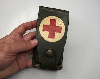 Vintage Erste-Hilfe-Set, Miniatur-Medizintasche, Verbandskasten, Rotes Kreuz, Armee-Medizintasche, Sanitäter Geschenk