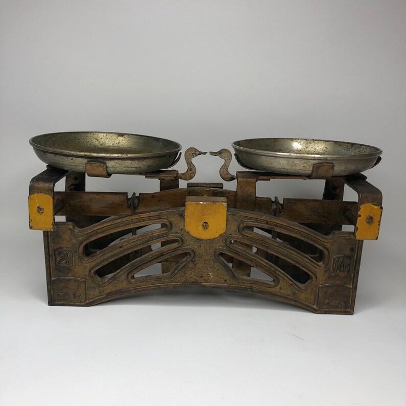 Vintage Balance Scales Cast Iron Scales Small Scales 2 Kg Etsy