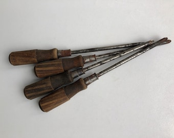 Vintage Tool Set, Set of 4 Screwdrivers, Phillips LIC 2 Alloy, Car Screwdriver, Curly Screwdriver, Old Tools, Vintage Gift for Him,