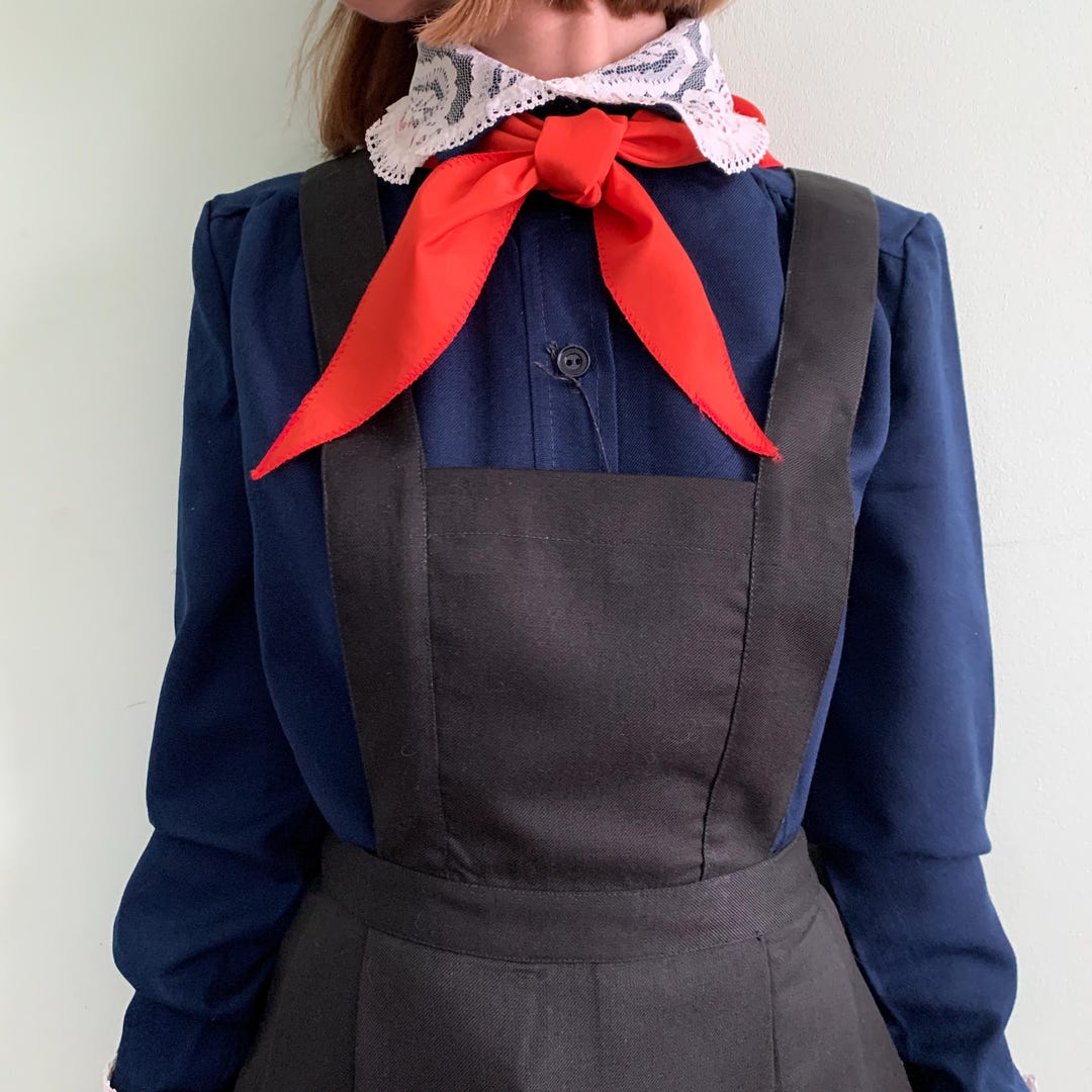ワンピース 70s Vintage USSR School girl apron set 7 70s Vintage USSR School girl apron set 7