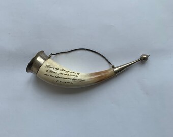 Jahrgang Wikinger-Horn, Trinken Horn, natürliche Horn, Kuh Horn, handgefertigt, Cornucopia, sowjetische Souvenir, Home Decor, Sammlerstücke, UdSSR 70er Jahre