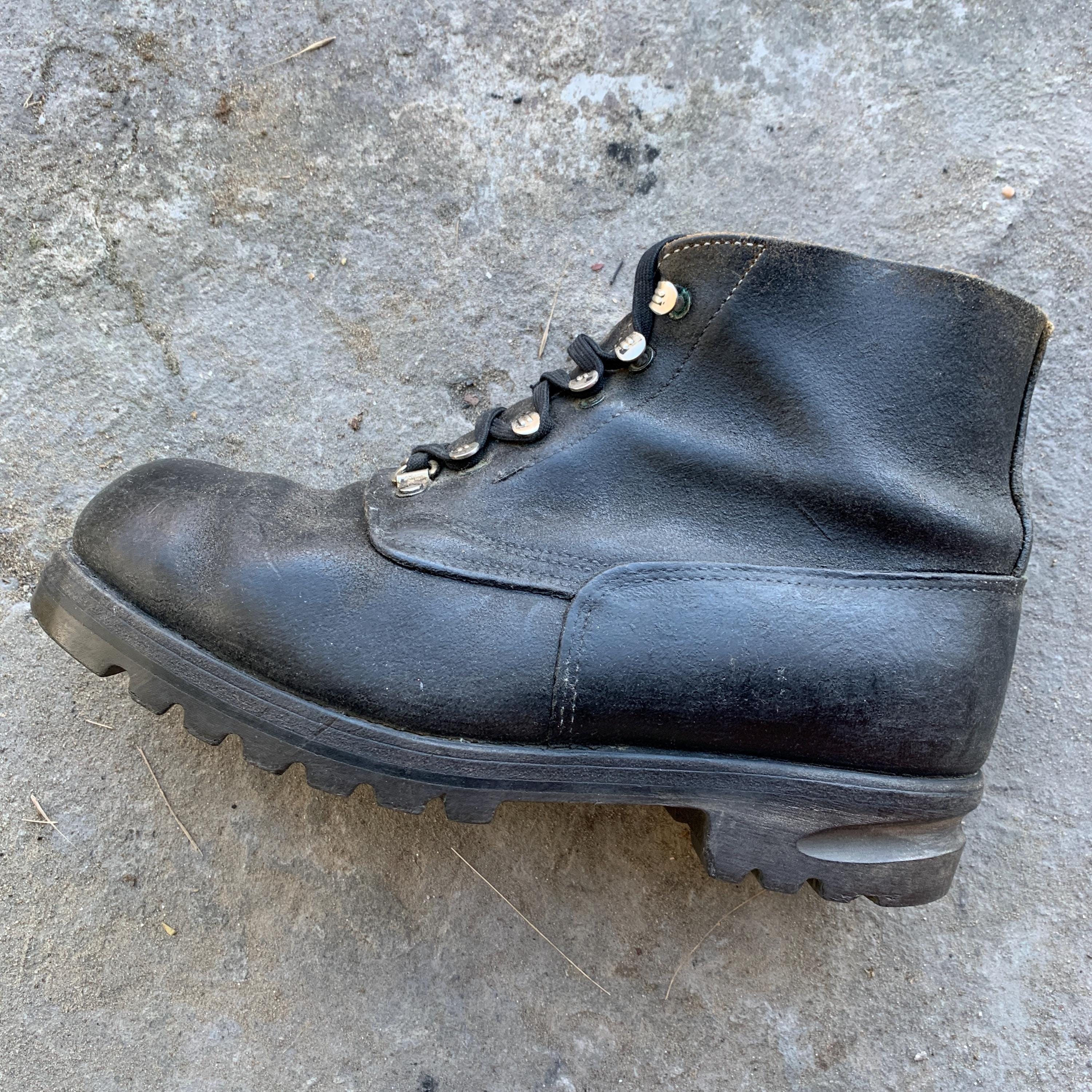 Vintage Army Boots, Bally Mountain Boots, Swiss Army, Black 