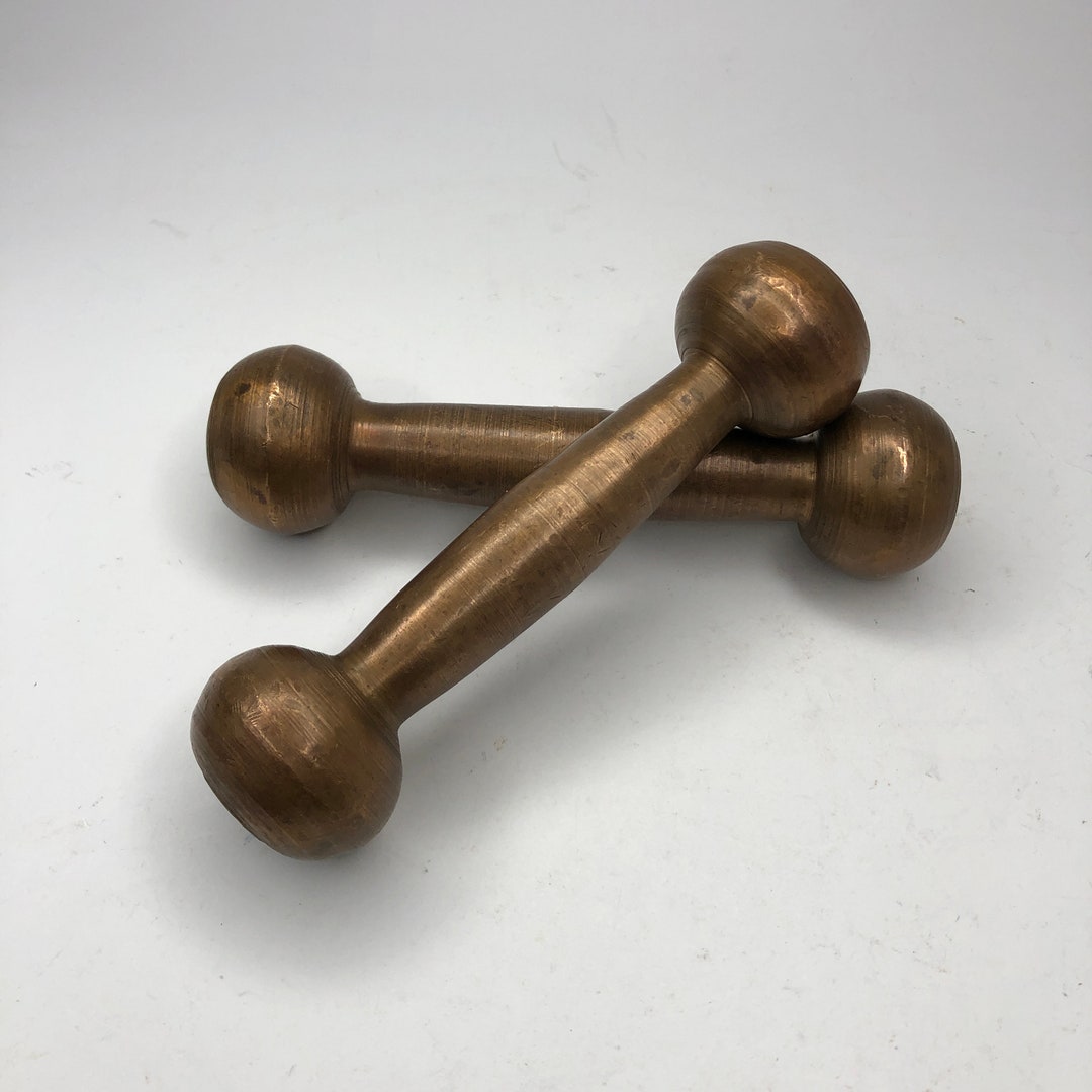 Vintage Sports Dumbbells, Bronze Dumbbells, Children's Dumbbells 800