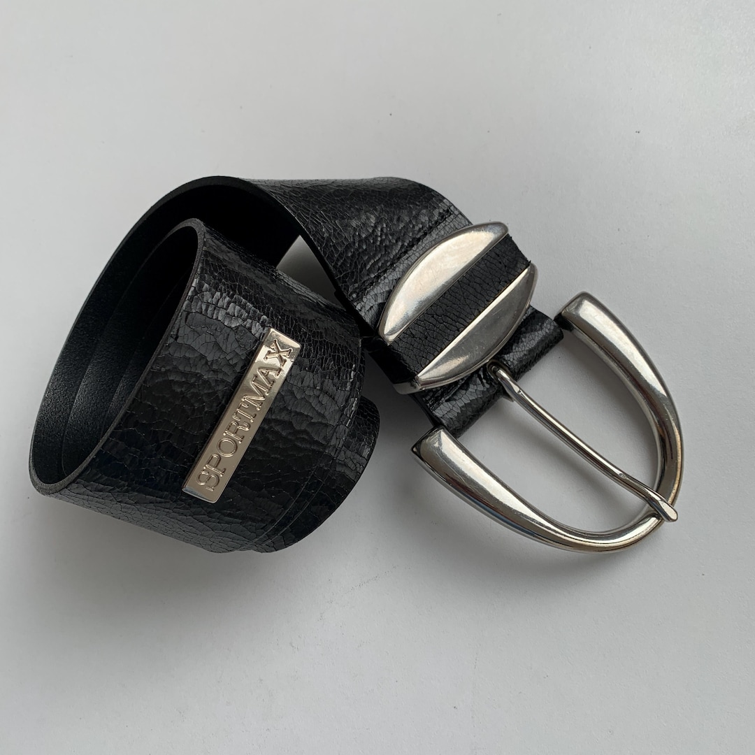 ❤️ Sportmax black 100% genuine leather belt Sportmax | Accessories | Sportmax Black 0 Genuine Leather  main image 3