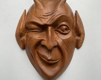 Vintage Devil Head, Devil Stand, Soviet Sculpture, Table Decor