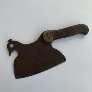 Vintage Meat Cleaver, Bird Cleaver, Small Meat Cleaver, Kitchen Axe, Rare Axe, Meat Cleaver, Collectible Axe, Rustic Kitchen Gadget,