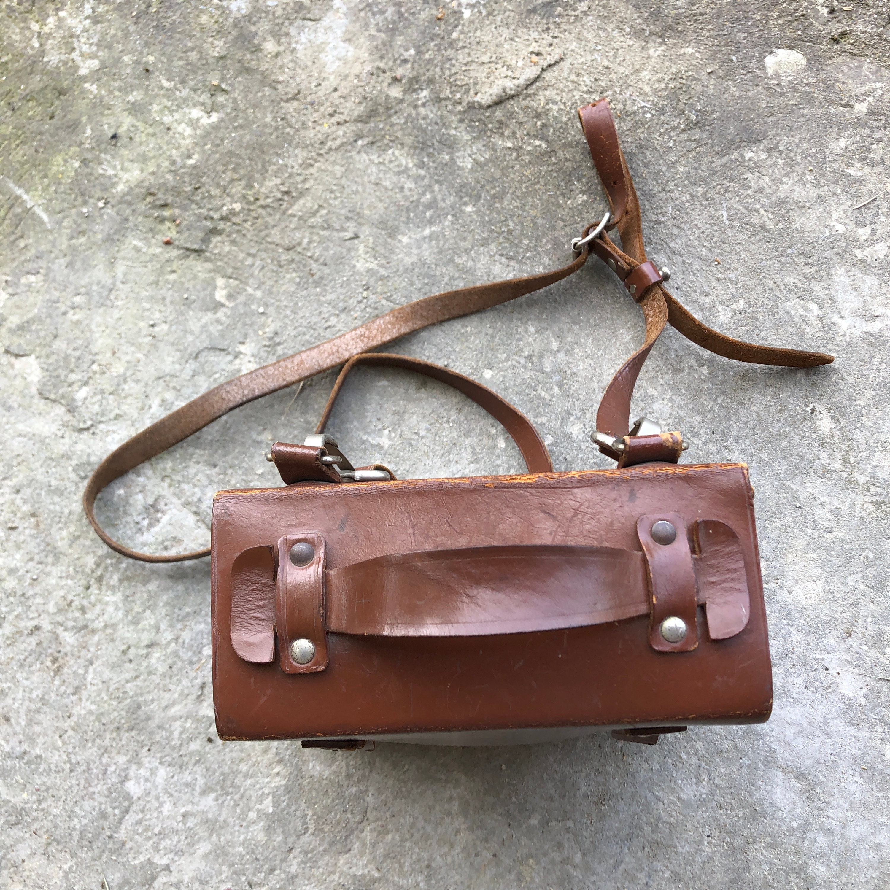 Vintage First Aid Kit, Medical Bag, Red Cross, Medical Shoulder