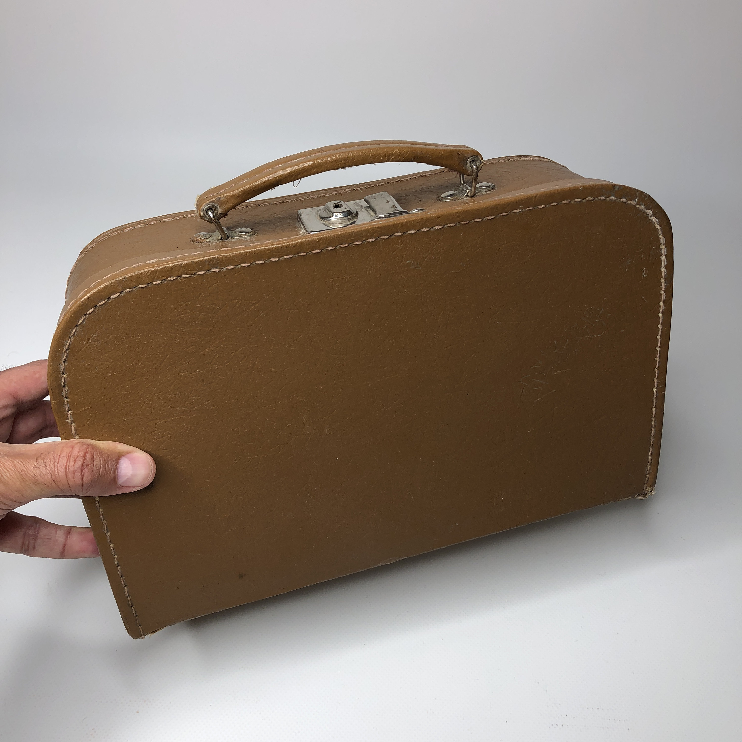 Vintage Small Suitcase Soviet Brown Suitcase Pressed Etsy UK