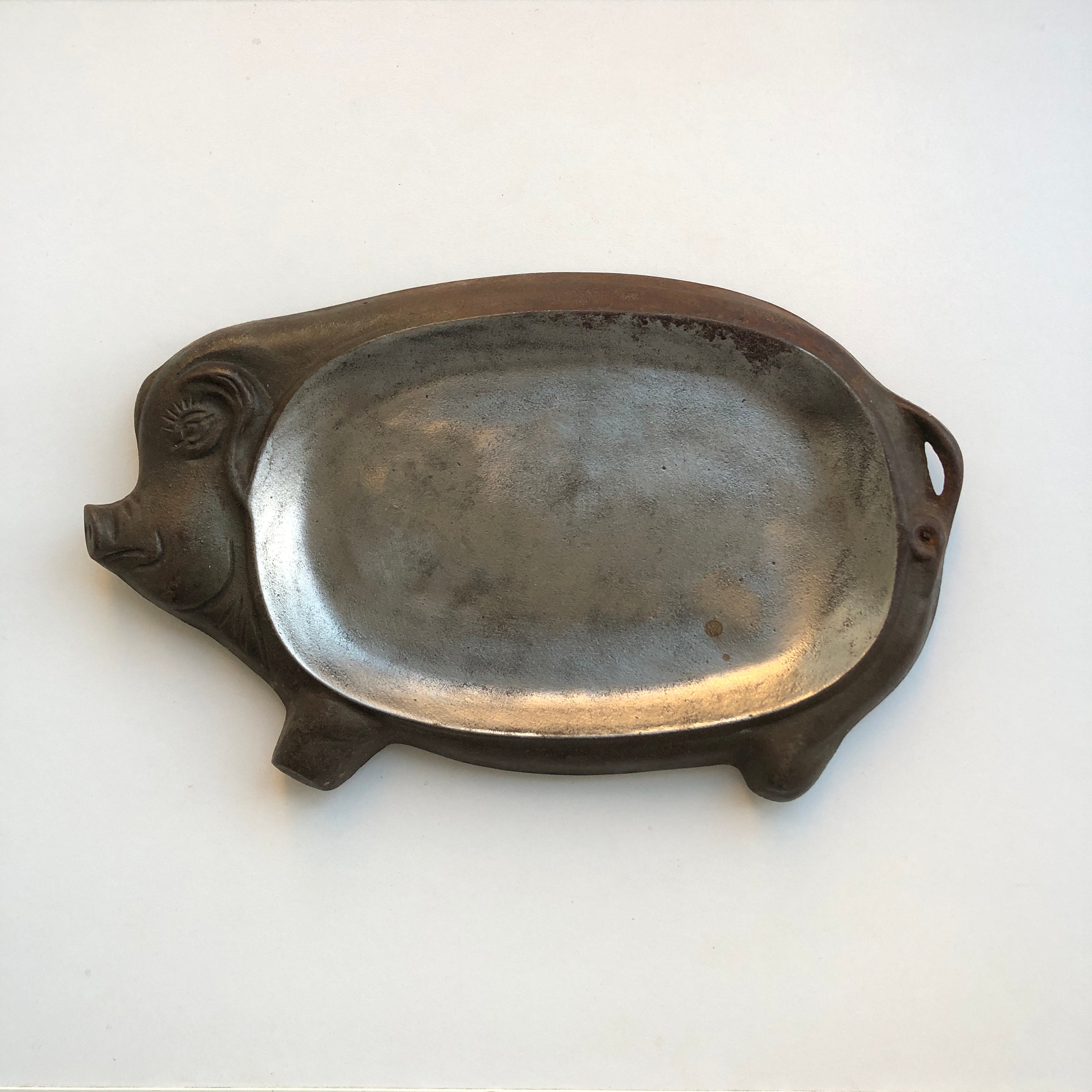 Vintage Cast Iron Dish Steak Plate Steak Serving Dish 