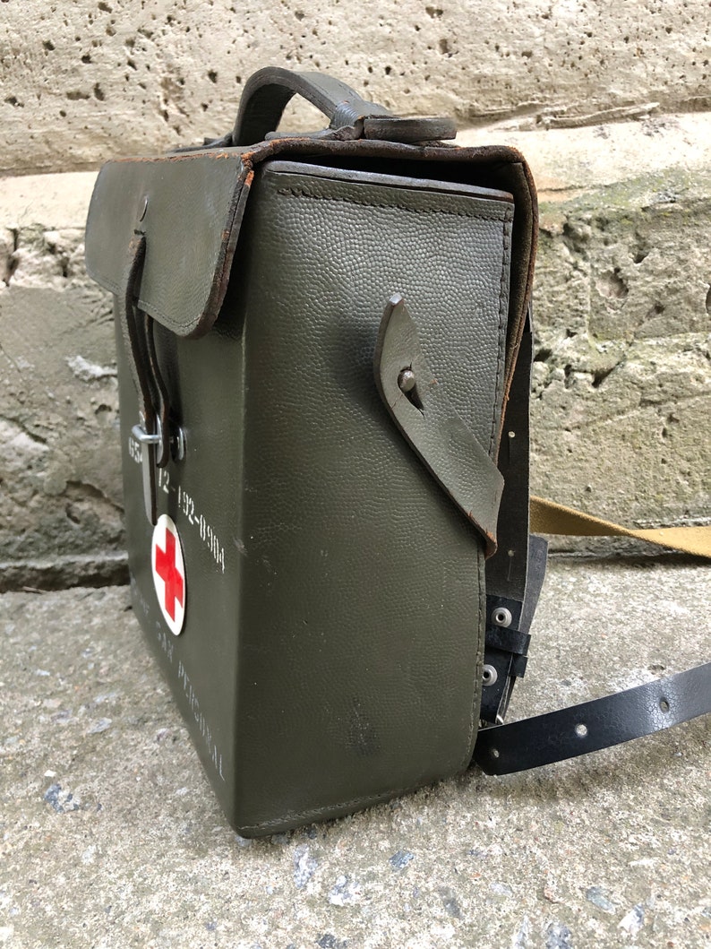 Antique First Aid Kit Vintage Medical Bag First Aid Kit Red Etsy