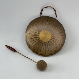 Vintage Brass Gong, Hanging Gong, Dining Gong, Meditation, Eclectic Home Decor, Boho Style, Gift Idea, Unique Gift, Vintage Gift,
