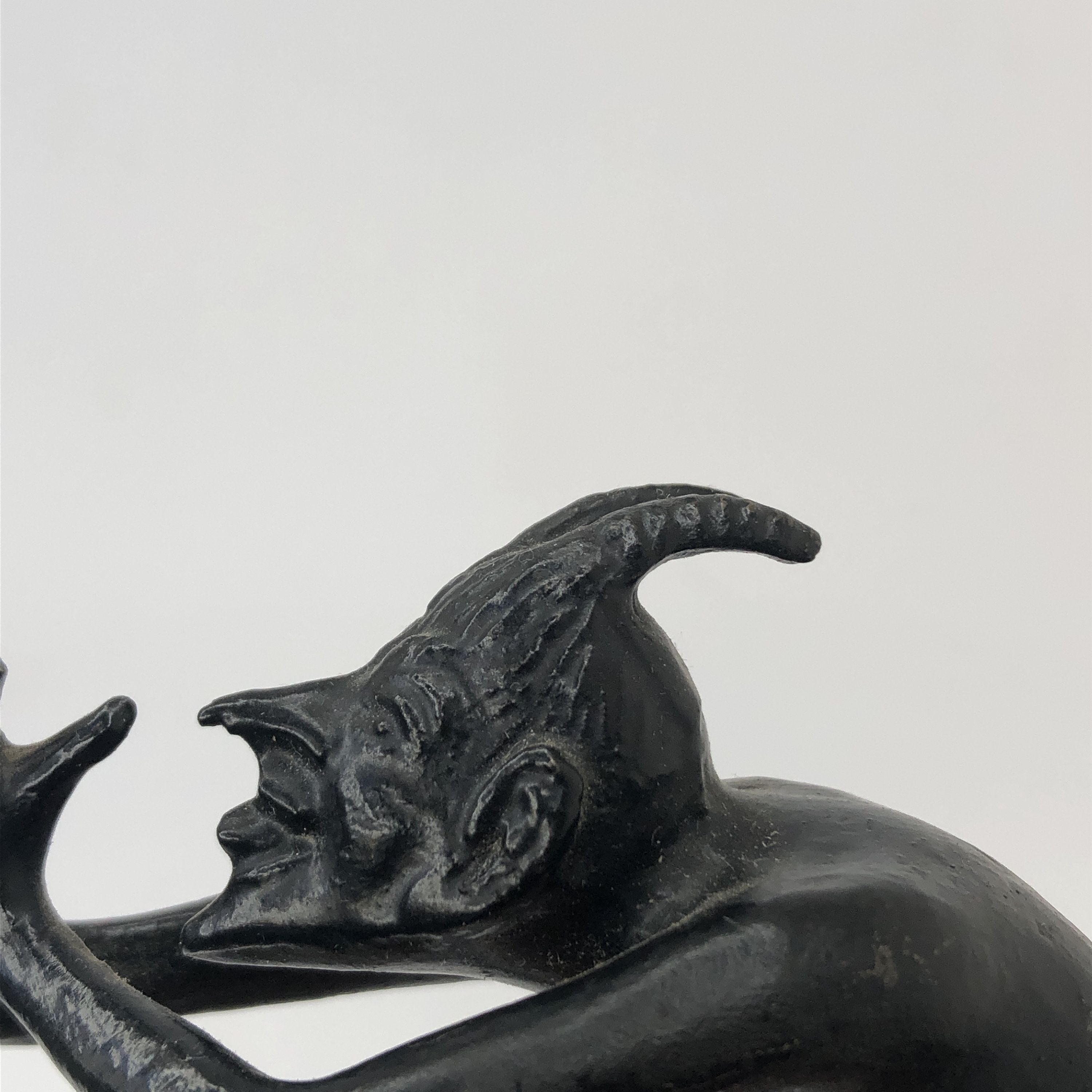Vintage Sculpture of Devils, Big Cast Iron Devil, Devil Statue